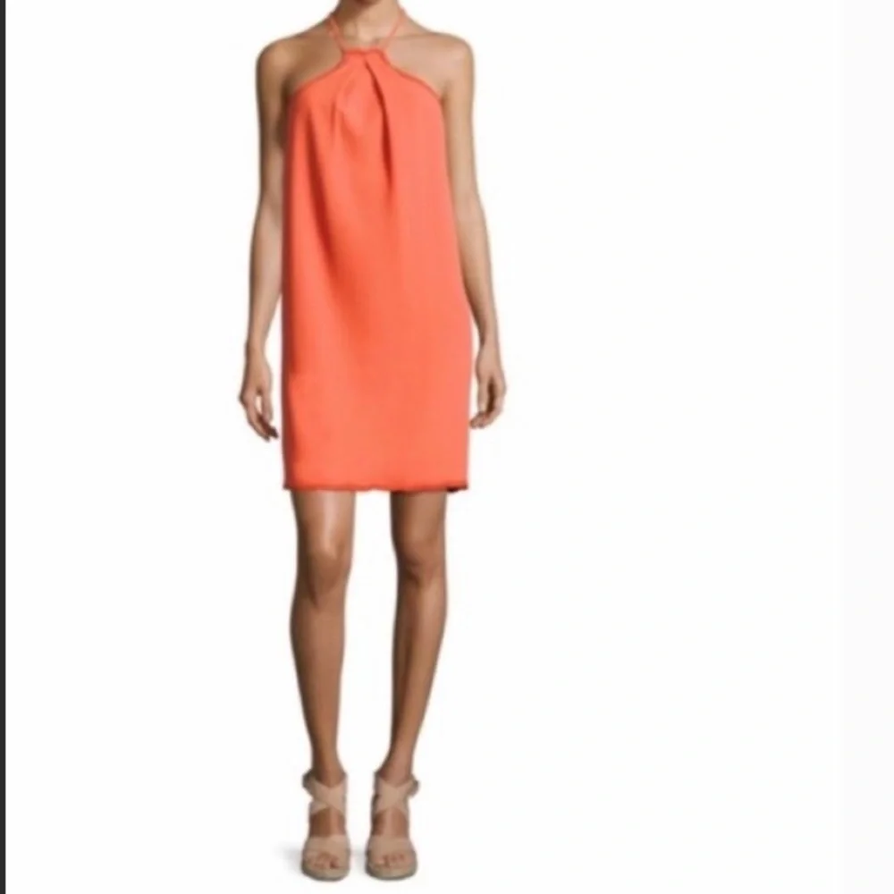 NWT Trina Turk Coraline Coral Scalloped Halter Top Women’s Mimi Dress US 2 - Picture 2 of 6